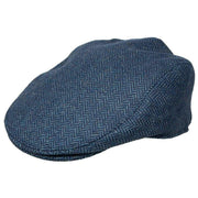 dents-thirlmere-herringbone-tweed-flat-cap---navy-34491092