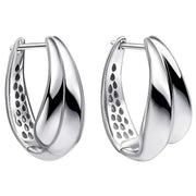 Beginnings Organic Wave Hoop Earrings - Silver