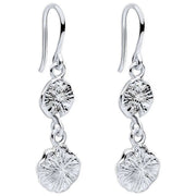 Beginnings Spray Textured Discs Drop Earrings - Silver