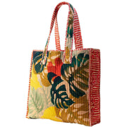 powder-exotic-leaves-luxe-velvet-quilted-tote---beigeredgreen-35503988