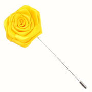 Bassin and Brown Rose Lapel Pin - Yellow
