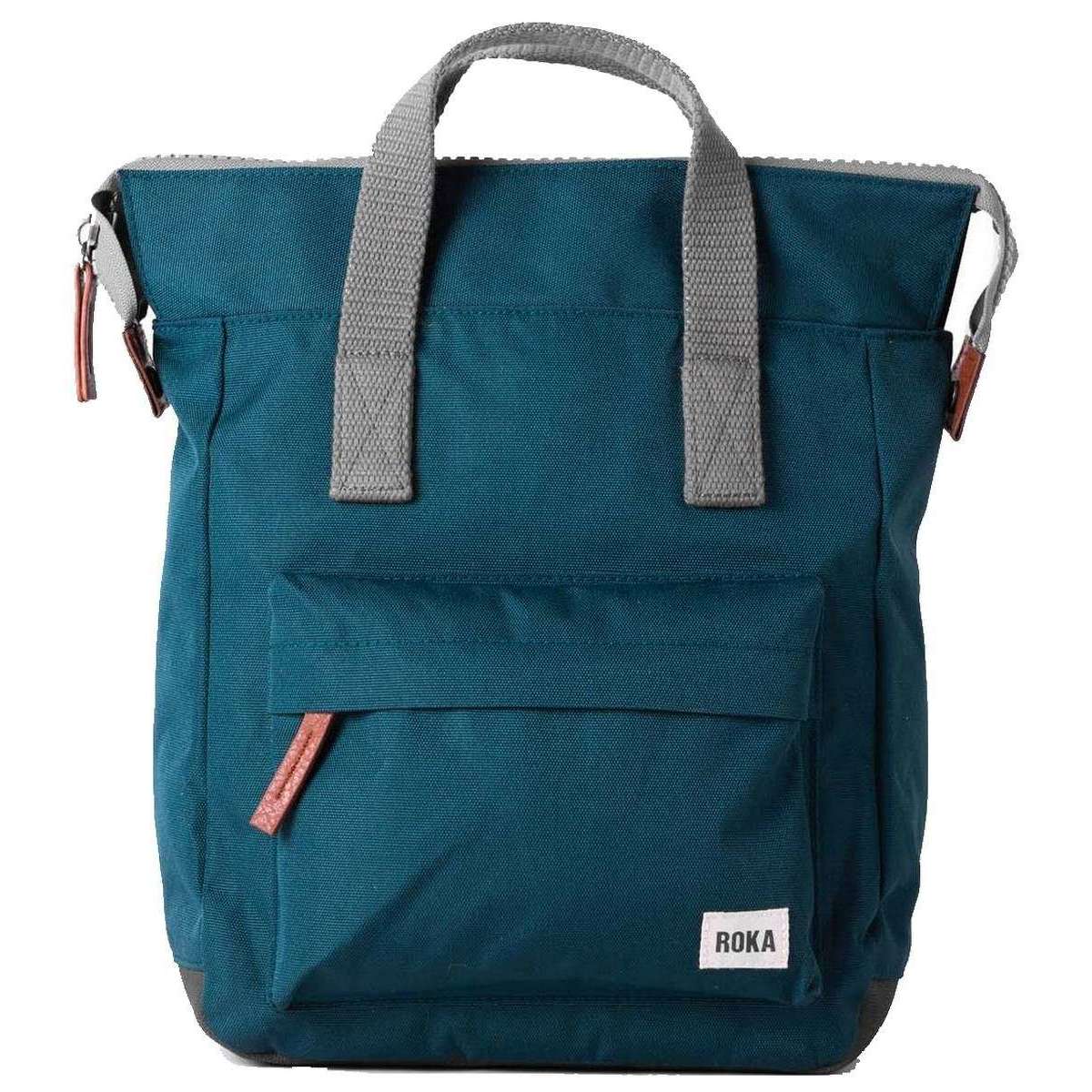 Roka Bantry B Small Sustainable Canvas Backpack Teal Blue KJ Beckett