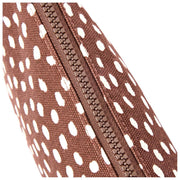 Roka Maida Vale Medium Cotton Canvas Pouch - Brown Dot
