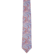 Michelsons of London Ornamental Paisley Polyester Tie and Pocket Square Set - Pink/Blue