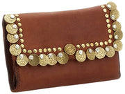 Campomaggi Felloniche Stud Coin Purse - Cognac Tan