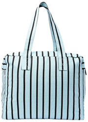 Roka Sloane Medium Cotton Canvas Shoulder Bag - Blue Stripe