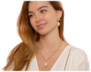 Pearls of the Orient Keishi Pearl Pendant Chunky Chain Necklace - Gold/White
