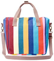 Roka Hampstead Cotton Canvas Lunch Bag - Wide Multi Stripe