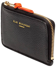 Elie Beaumont Coin Cardholder - Black/Orange
