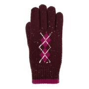 dents-argyle-marl-yarn-knitted-gloves---damson-burgundycassis-pink-34477621