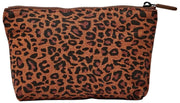 Roka Maida Vale Small Cotton Canvas Pouch - Mini Leopard Brown