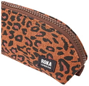 Roka Tate Small Cotton Canvas Pouch - Mini Leopard Brown