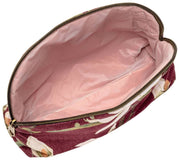 Elie Beaumont Serendipity Velvet Cosmetic Pouch - Burgundy Magnolia