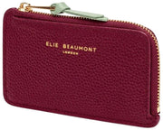 Elie Beaumont Coin Cardholder - Wine Red/Mint Green