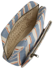 Hindbag Alix Extra Large Toiletry Bag - Orange/Blue Stripes