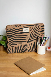 Hindbag Ava Medium 15inch Laptop Case - Cinnamon Zebra Brown
