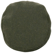 Dents Grafham Herringbone Tweed Flat Cap - Forest Green