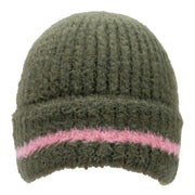 dents-feather-yarn-beanie-hat---olive-greenpink-34492991