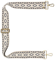 Elie Beaumont Bag Strap - Cream/Navy Woven Diamond