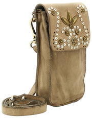 Campomaggi Siena Stud Phone Holder Bag - Ice Beige