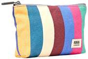 Roka Maida Vale Small Cotton Canvas Pouch - Wide Multi Stripe