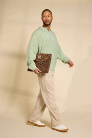 Hindbag Ava Small 13inch Laptop Case - Leopard Cinnamon Brown