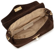 Elie Beaumont Suede Midi Twist Bag - Chocolate Brown