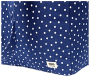 Roka Sloane Medium Cotton Canvas Shoulder Bag - Navy Polka Dot
