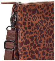 Roka Carnaby XL Recycled Canvas Crossbody Bag - Mini Leopard Brown