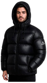 Helvetica Mountain Pioneers Edge Hooded Down Jacket - Black