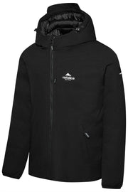 Helvetica Mountain Pioneers Eyeblock Hooded Windbreaker Jacket - Black