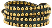 Campomaggi Ametista Stud Leather Belt - Green Bottle