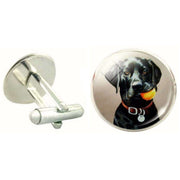 Bassin and Brown Labrador Cufflinks - Black