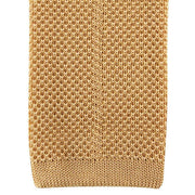 David Van Hagen Plain Knitted Tie - Gold