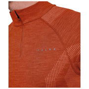Falke Wool Technology Long Sleeved Zip Shirt - Chilli Red
