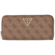 GUESS Laurel II Large Zip Around Purse - Latte Brown Logo