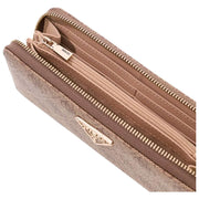 GUESS Laurel II Large Zip Around Purse - Latte Brown Logo