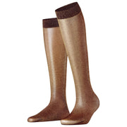 Falke Glitter 30 Denier Knee High Socks - Barolo/Gold