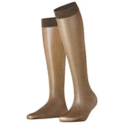Falke Glitter 30 Denier Knee High Socks - Brown/Gold