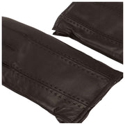 Isotoner Stitch Detail Leather Gloves - Chocolate Brown