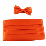 Knightsbridge Neckwear Bow Tie and Cummerbund Set - Orange