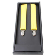 Knightsbridge Neckwear Plain Clip Braces - Yellow