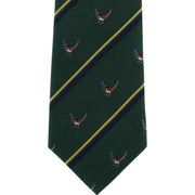 Michelsons of London Pheasant Silk Tie - Green