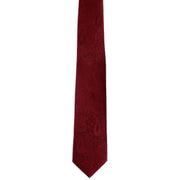 Michelsons of London Tonal Polyester Paisley Pocket Square and Tie Set - Dark Red