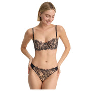 Skarlett Blue Entice Front Lace Thong - Black/Nylon Tan