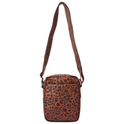 Roka Bond Small Recycled Canvas Crossbody Bag - Mini Leopard Brown