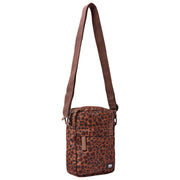Roka Bond Small Recycled Canvas Crossbody Bag - Mini Leopard Brown