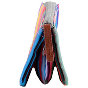 Roka Carnaby Small Sustainable Canvas Striped Wallet - Multi-colour