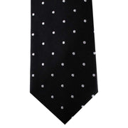 David Van Hagen Polka Dot Tie - Black/Silver