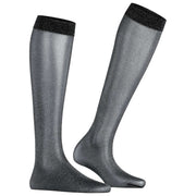 Falke Glitter 30 Denier Knee High Socks - Black/Sliver